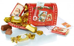 Schokolade in Weihnachtsbox