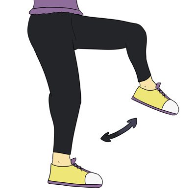 Illustration zur Übung Knie heben
