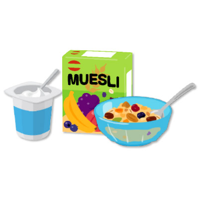 Ein Becher Joghurt und etwas Müsli