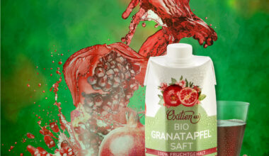 Granatapfelsaft und Frucht