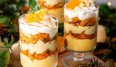 Stollenschicht Dessert mit Mandarinen