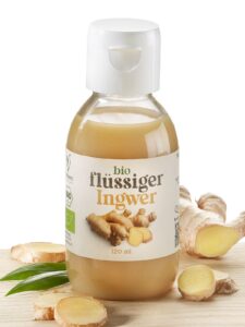 Haltbarer, flüssiger Ingwer in der Flasche
