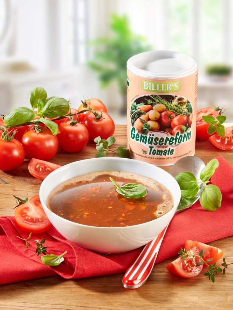 Gemüsereform Tomate in der Dose und als Suppe