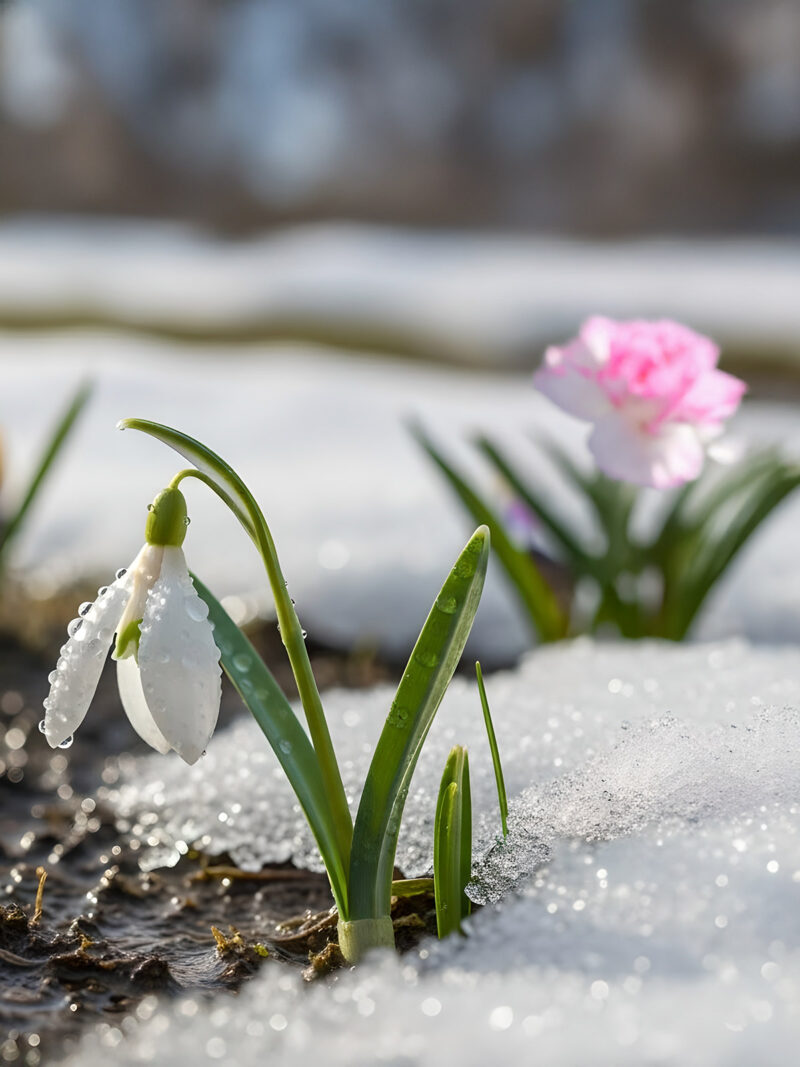 Schneeglöckchen und Nelken