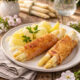 Spargel Cordon Bleu paniert und gebacken auf einem Teller