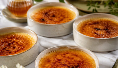 4 Förmchen mit Spargel Creme brulee