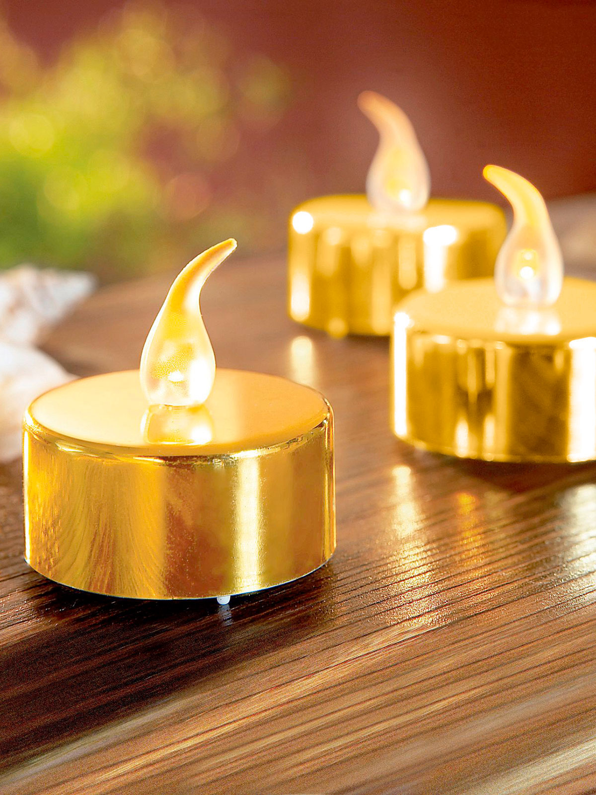 LED-Gold-Teelichter