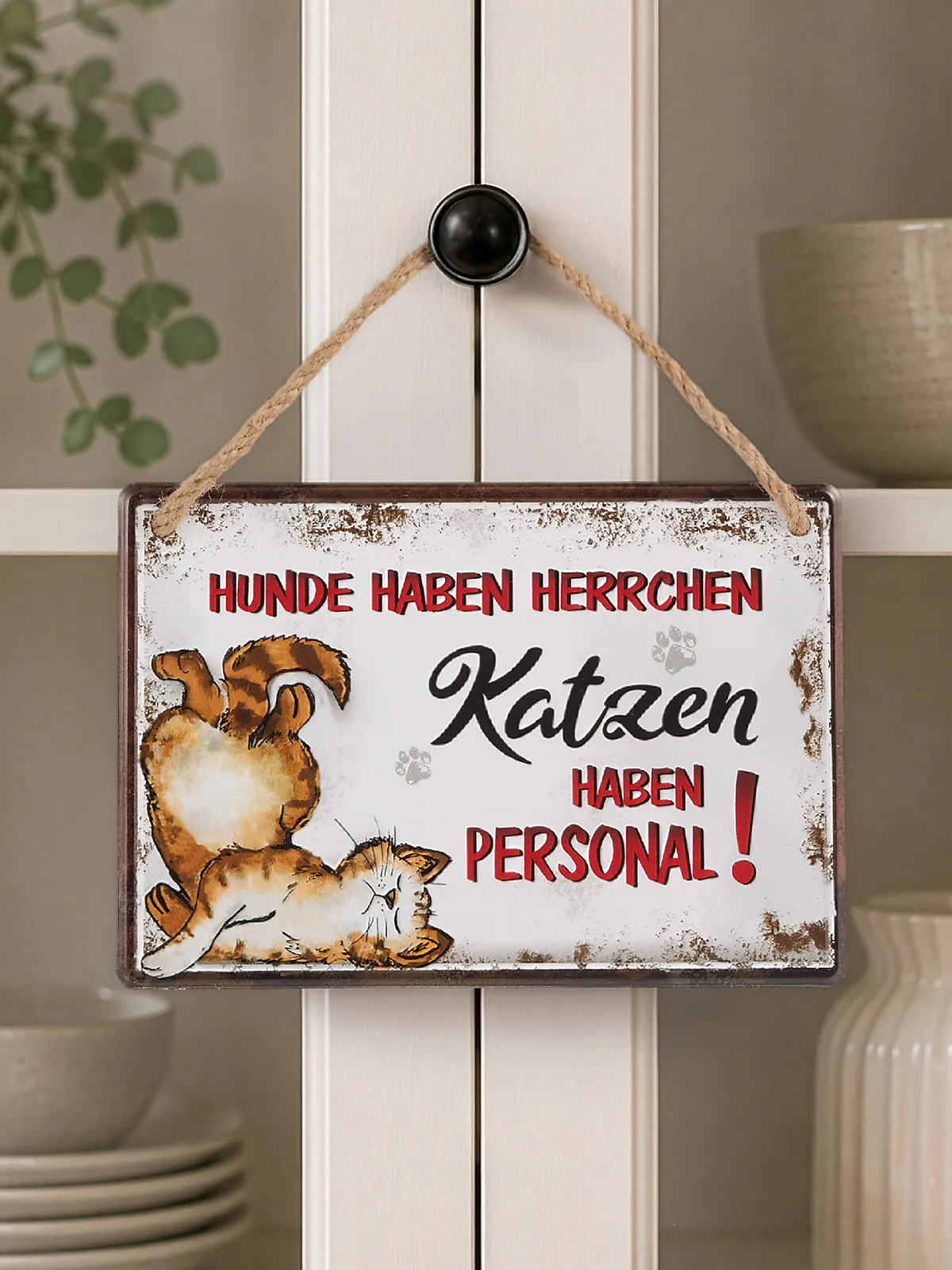Metallschild „Katzenliebe“