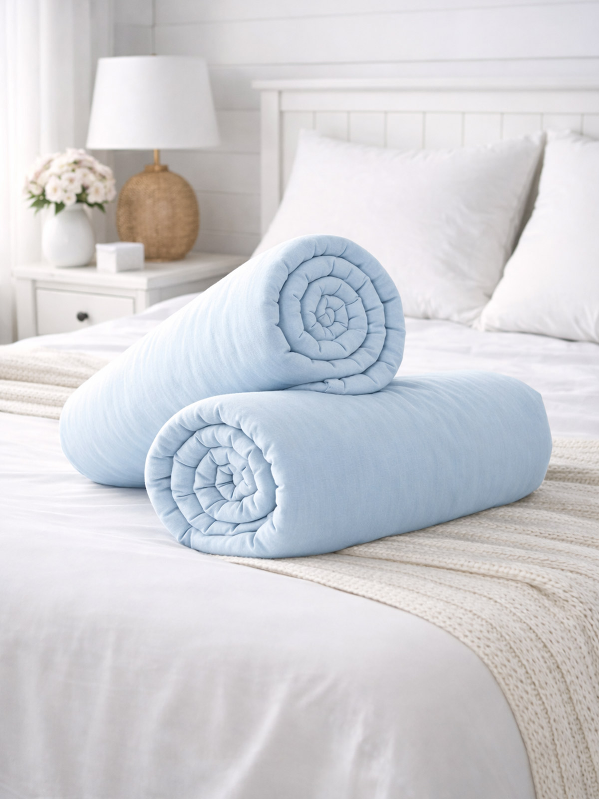 Spannbettlaken „Leni“, Hellblau