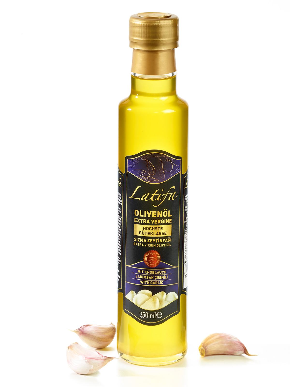 Natives Olivenöl Extra mit Knoblauch
