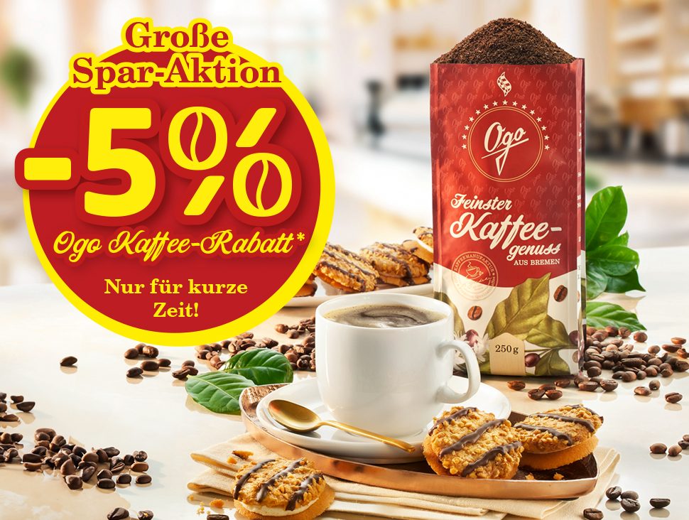 Ogo Kaffee in Sparaktion mit 5 Prozent Rabatt