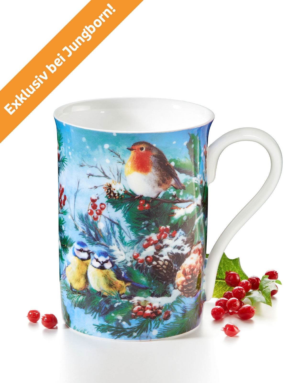 Porzellanbecher „Wintergäste“