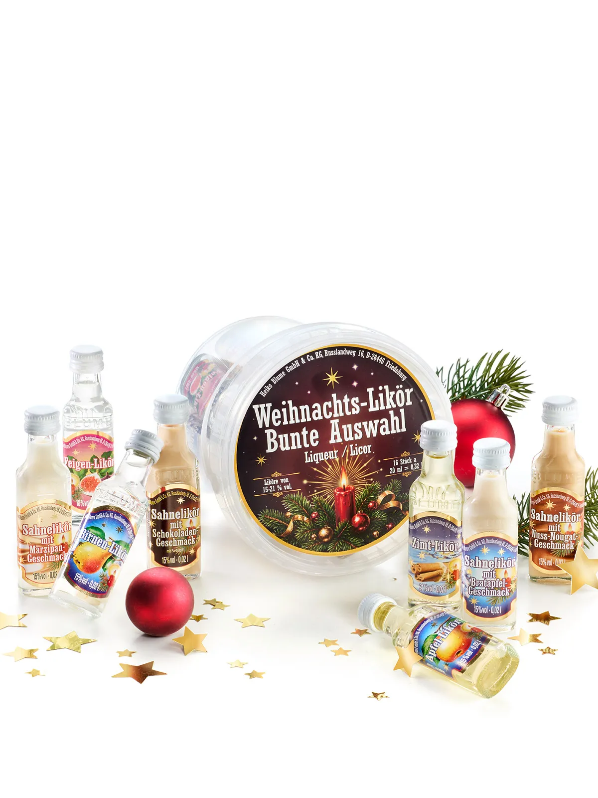Weihnachtslikör-Auswahl