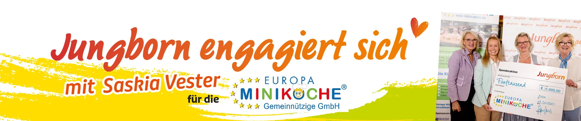 Jungborn unterstützt Europa Miniköche mit Spende