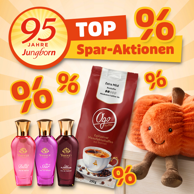 Jungborn Spar-Aktionen mit Parfum, Kaffee und Plüschkürbis