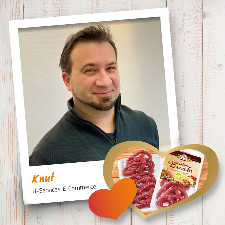 Porträt von Knut aus IT und E-Commerce mit Salami-Empfehlung