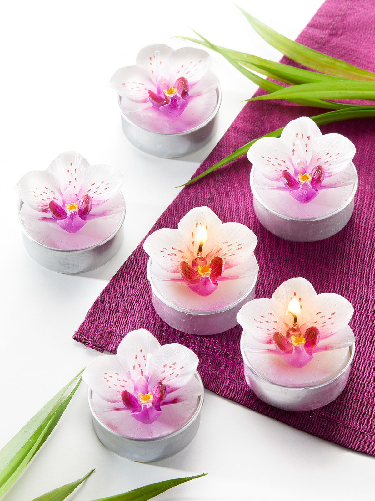 Teelichter „Orchidee“