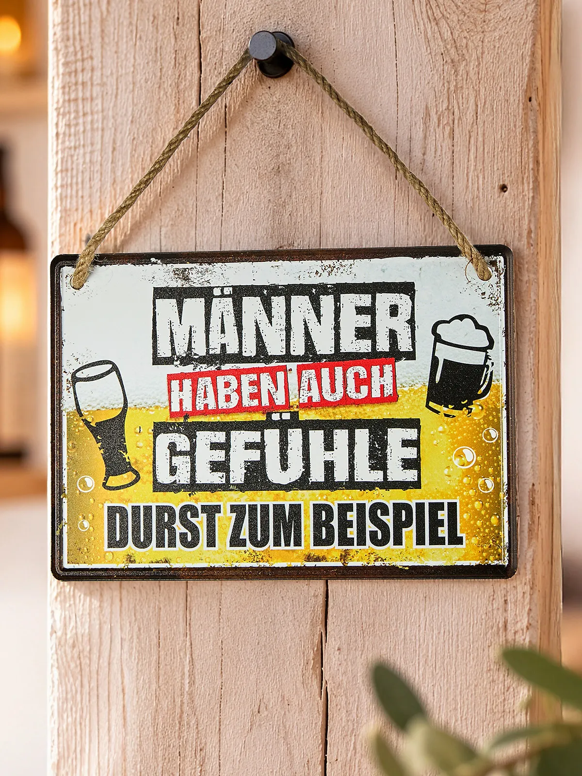 Metallschild „Männergefühle“