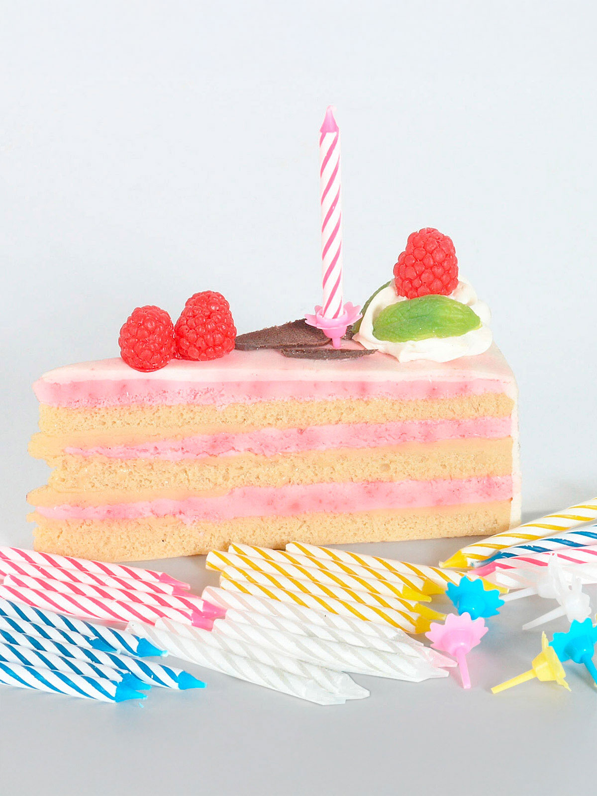 Geburtstagskerzen mit Halter, gestreift Geburtstagskerzen mit Halter, gestreift