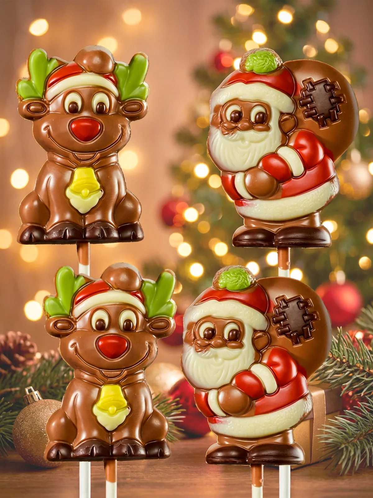 Schoko-Lollys „Santa & Rudi“