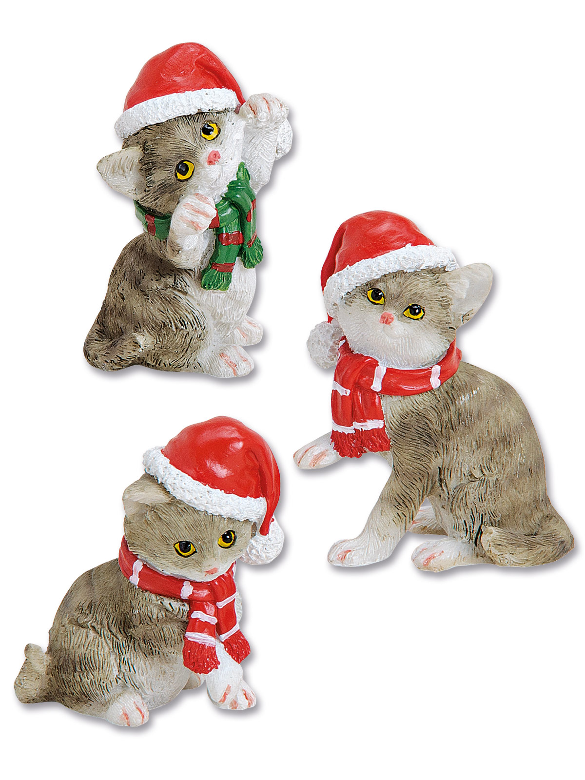 Kätzchen-Trio Weihnachtsmütze