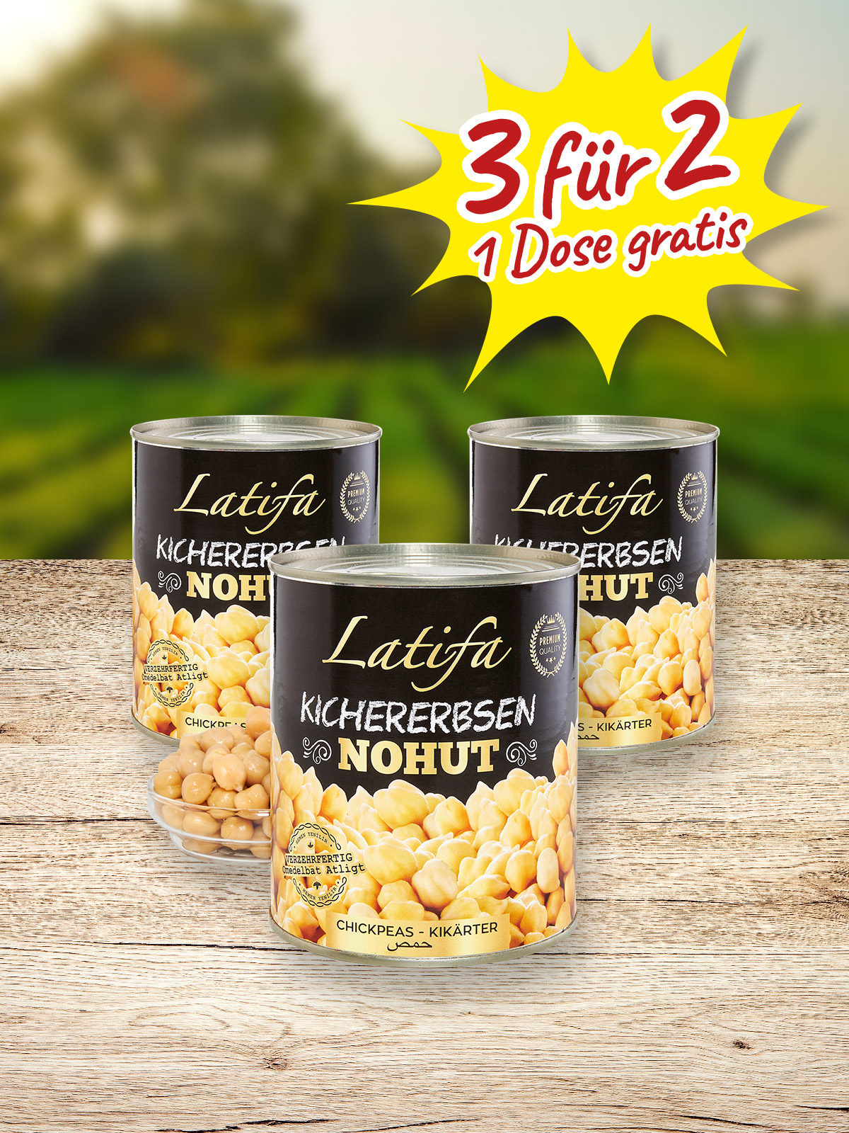 „3 für 2“ Kichererbsen, vorgegart  