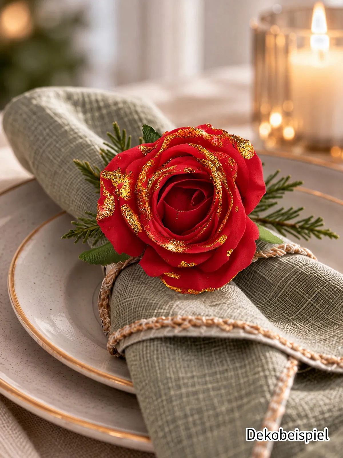 Rose mit Clip, rot