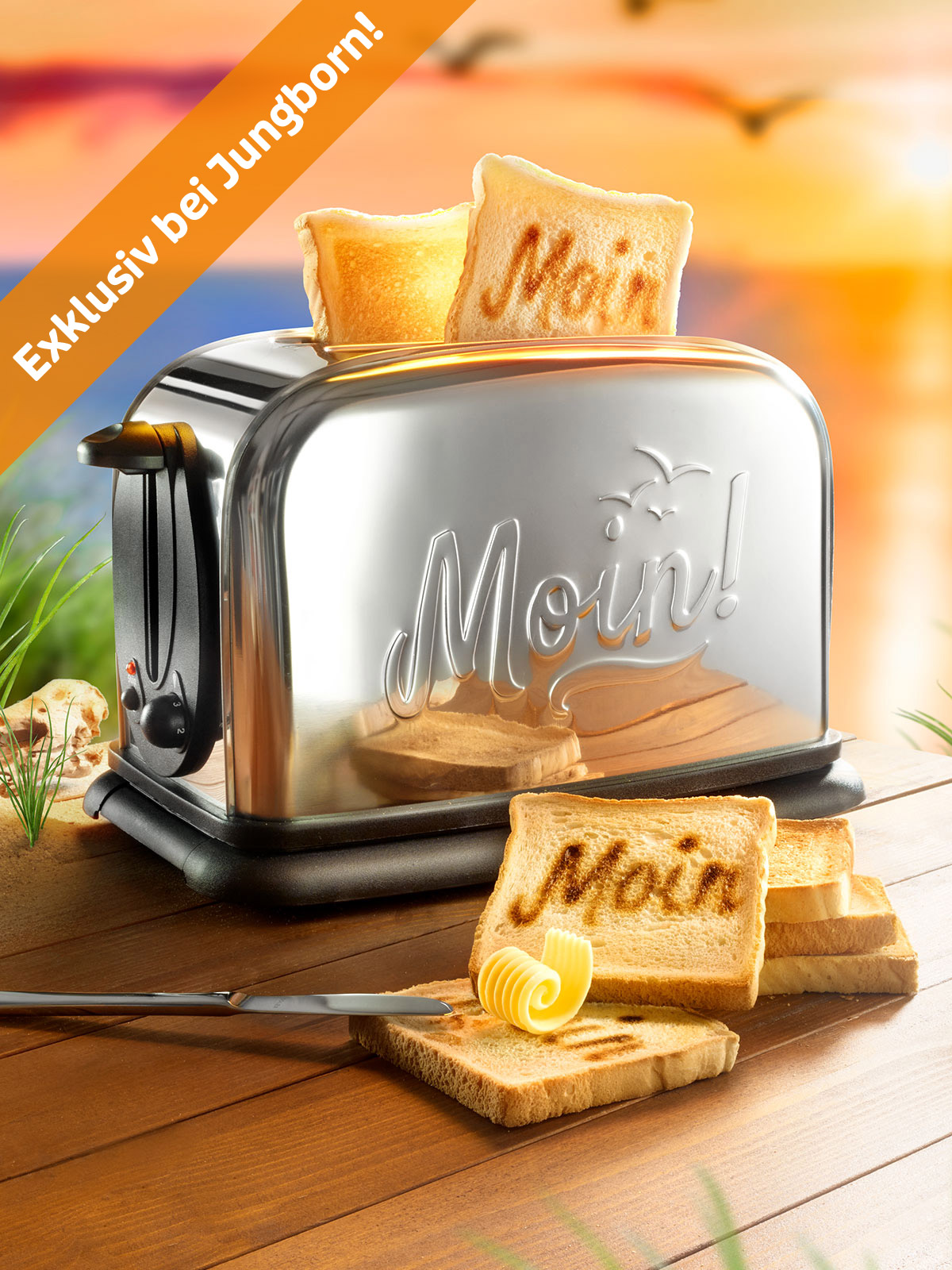 Moin! Toaster – mit eingebrannter Grußbotschaft