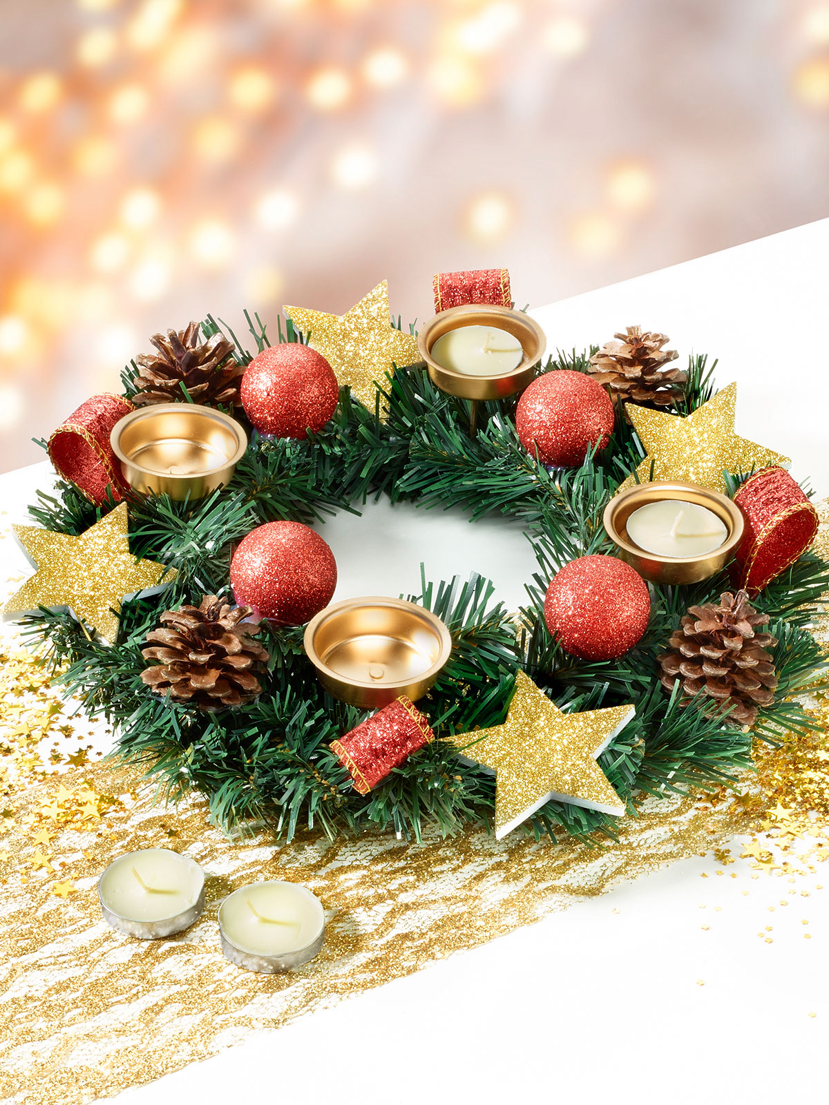 Adventskranz „4 Teelichter“