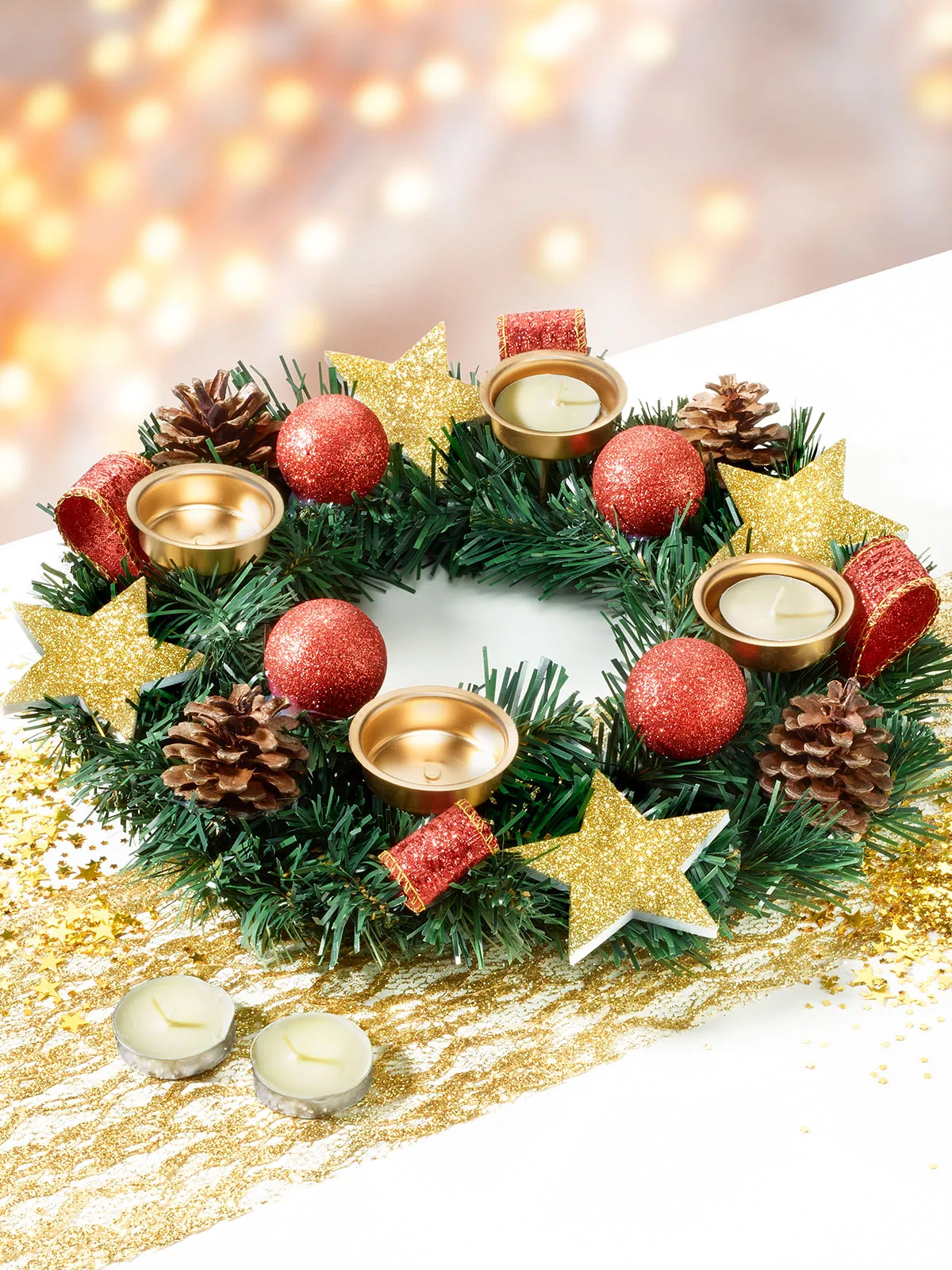 Adventskranz „4 Teelichter“