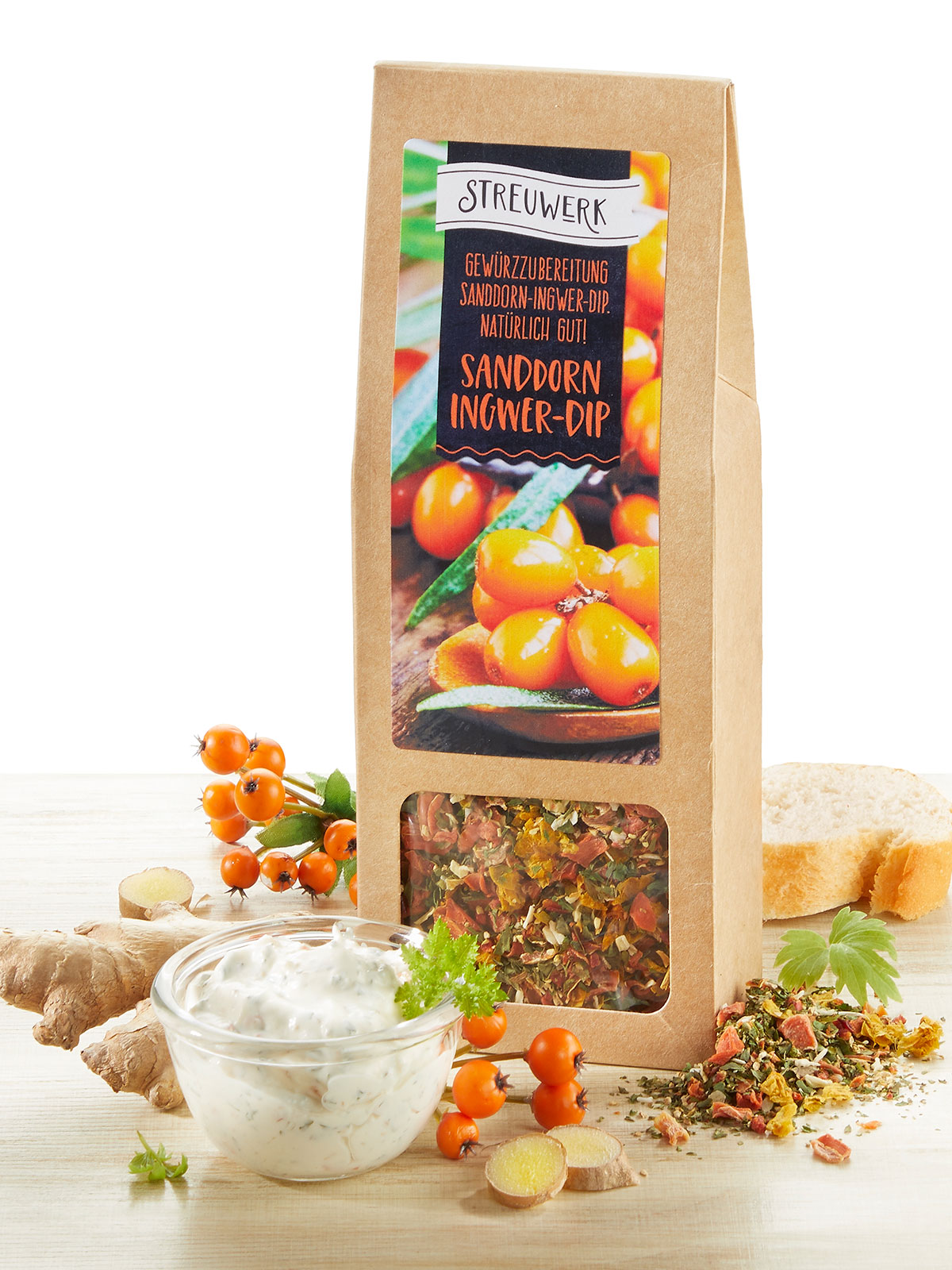Sanddorn Ingwer-Dip