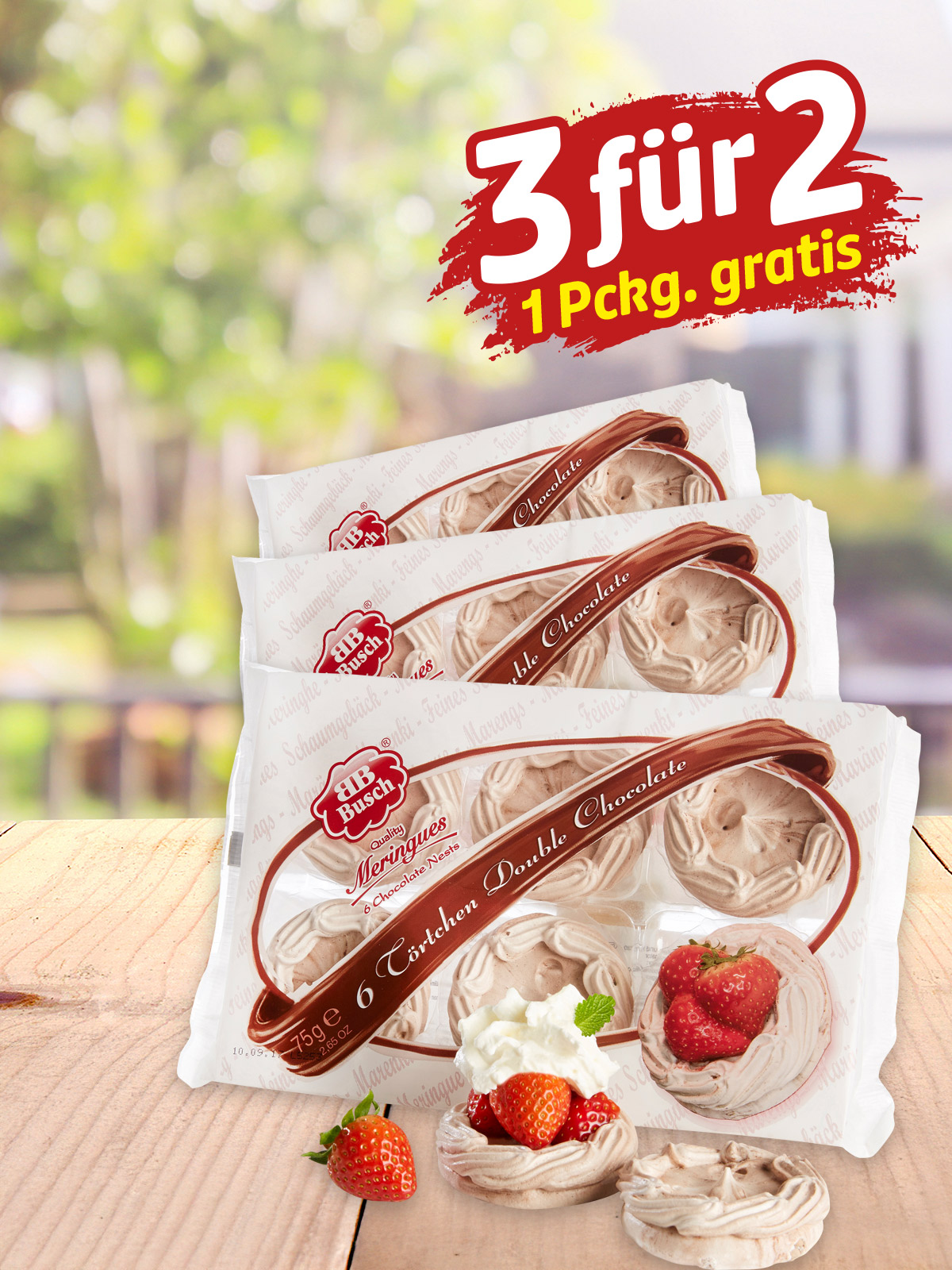 „3 für 2“ Schoko-Baiser-Törtchen