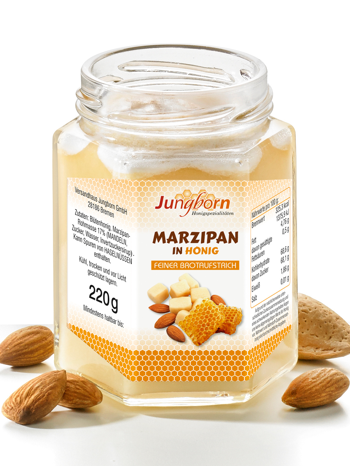 Marzipan in Honig