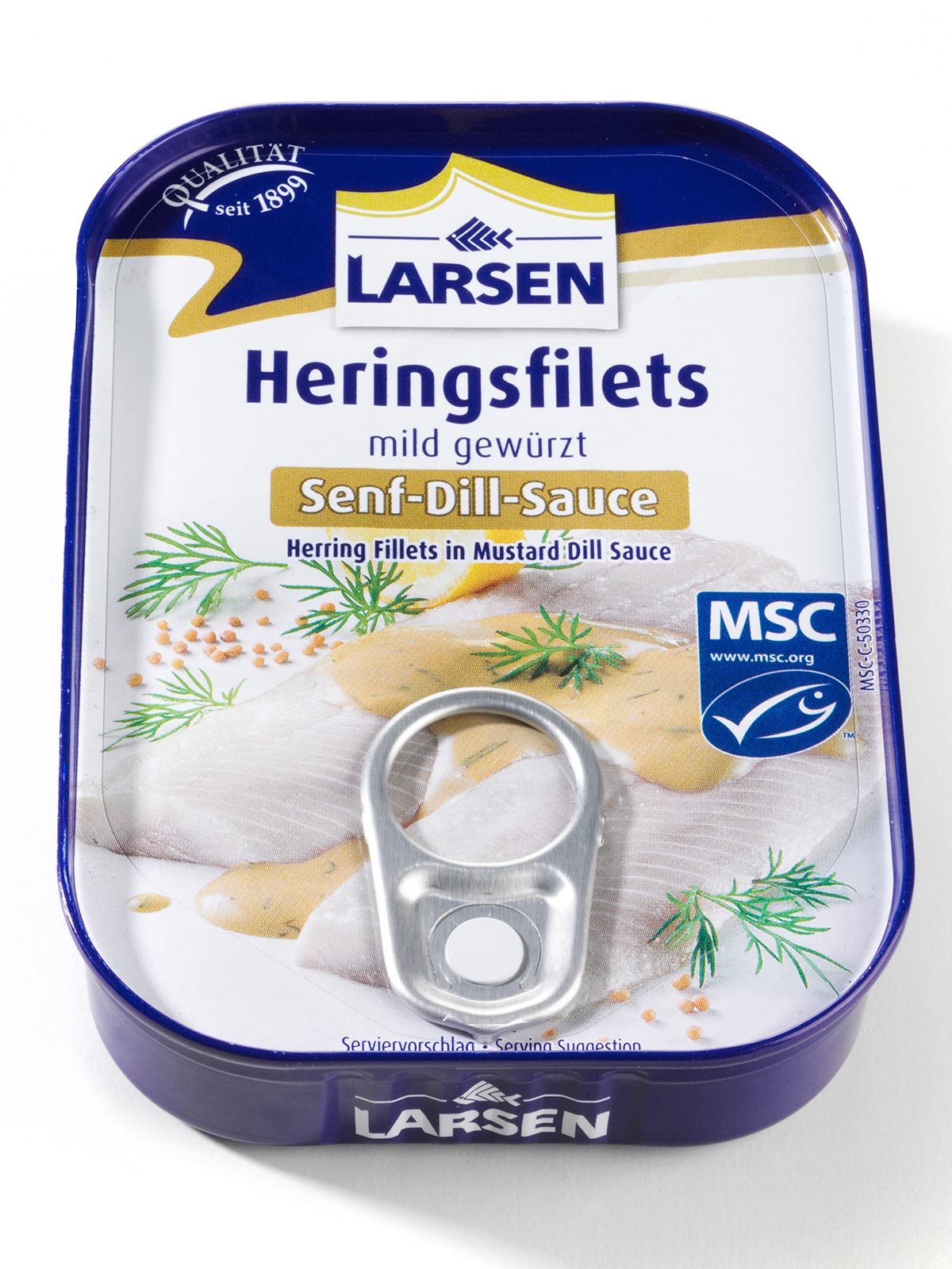 Heringsfilets in Senf-Dill-Sauce