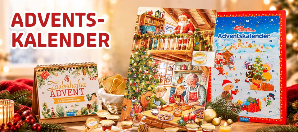 Drei Adventskalender mit Rezepten, Geschichten und weihnachtlichen Motiven