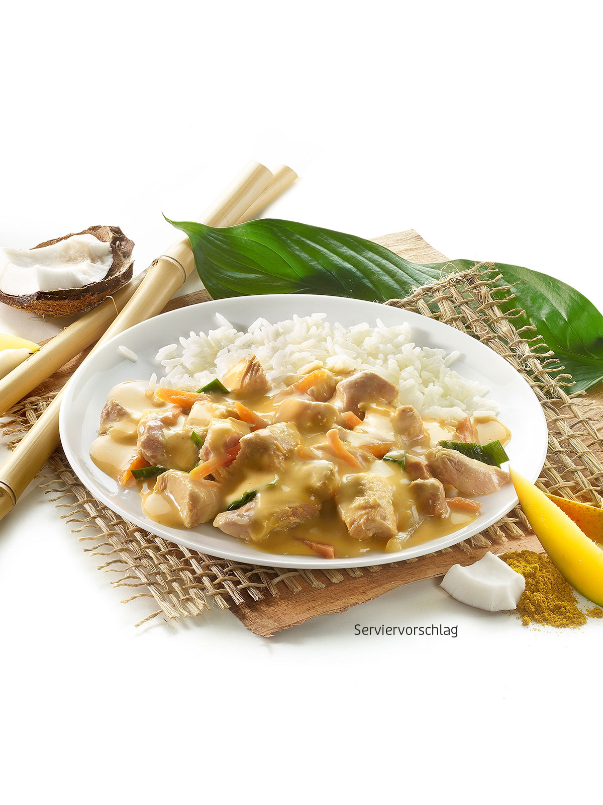 Maishühnchen in Currysauce Maishühnchen in Currysauce