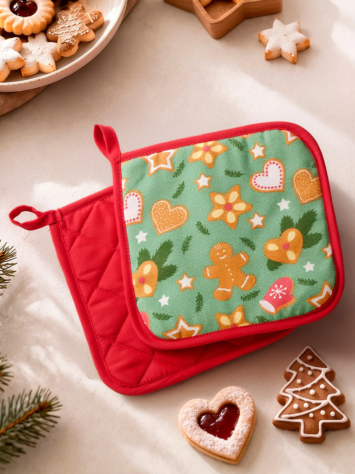 Topflappen-Paar „Lebkuchen“