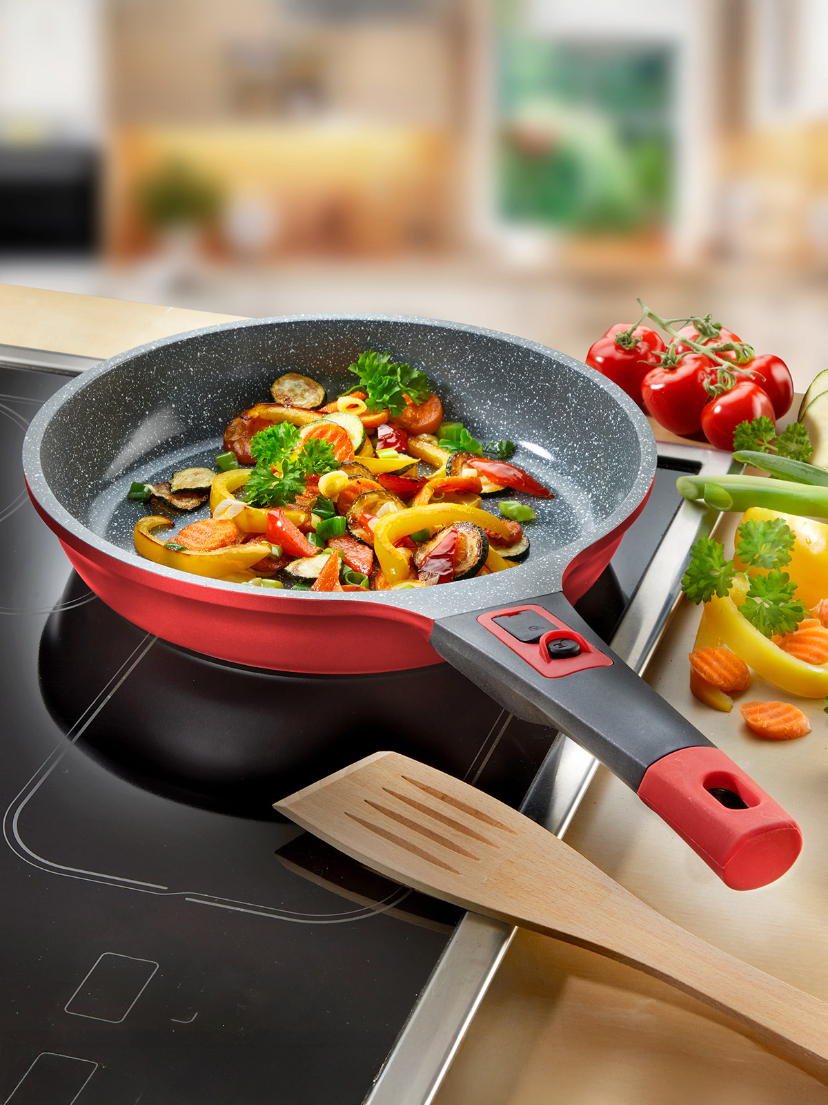 Pfanne „Klick-Griff“, rot Pfanne „Klick-Griff“, rot