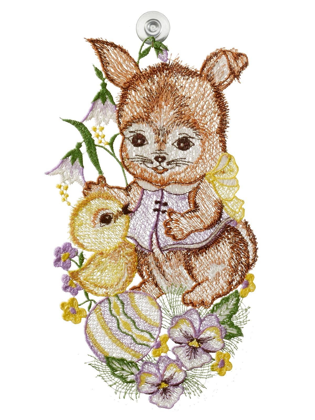 Fensterbild „Hase und Küken“
