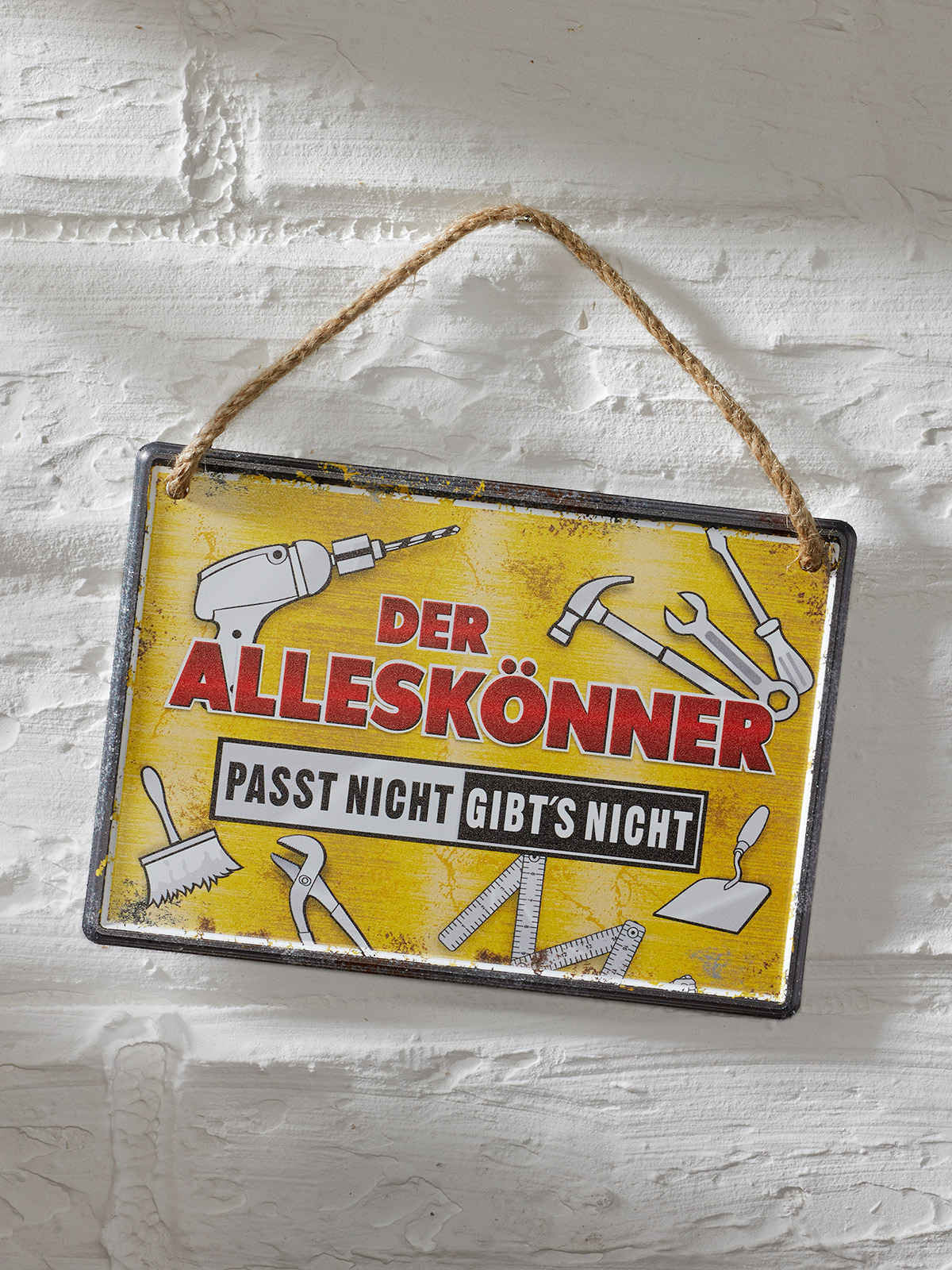 Metallschild „Der Alleskönner“