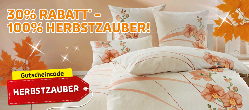 Bettwäsche mit 30 Prozent Herbstzauber-Rabatt