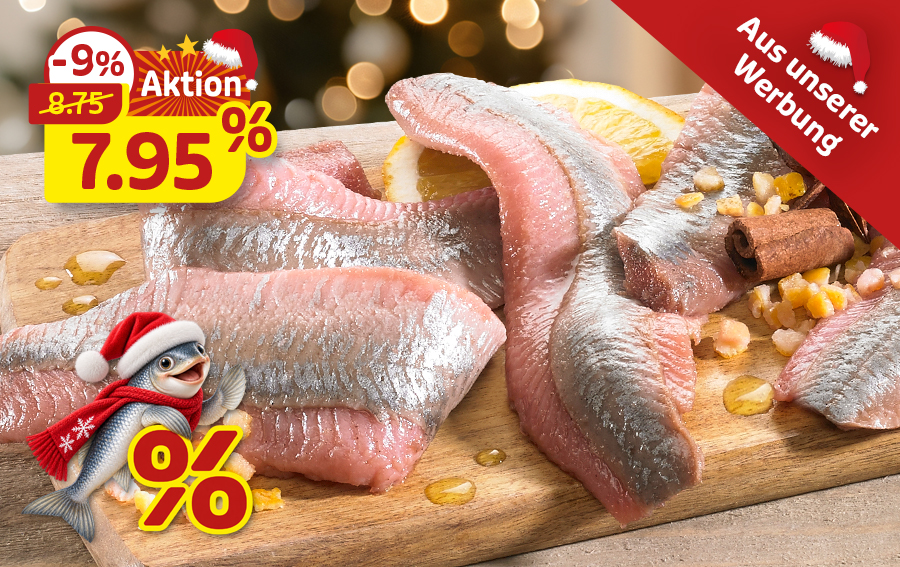 Heringsfilets mit Zitrone und Gewürzen zum Aktionspreis von 7,95 Euro