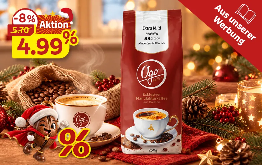 Ogo Kaffee Extra Mild zum Aktionspreis von 4,99 Euro