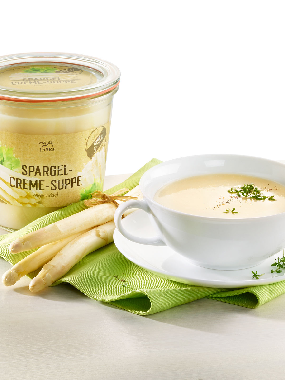 Spargel-Creme-Suppe im Weckglas