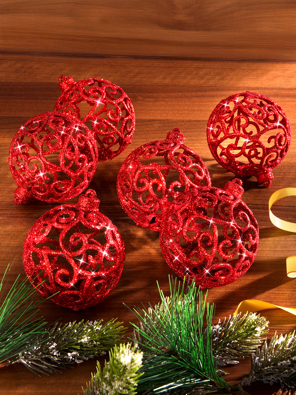 Weihnachtskugel-Sextett „Glitter“