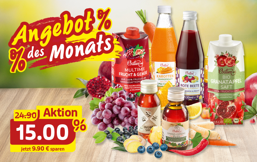 Angebot des Monats: Frucht- und Gemüsesäfte