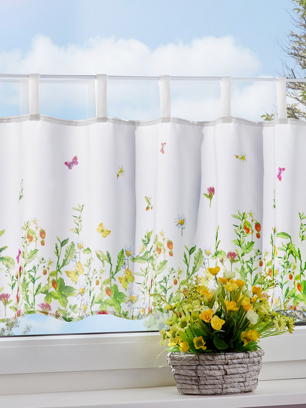 Scheibengardine „Wiesenblumen“ Scheibengardine „Wiesenblumen“