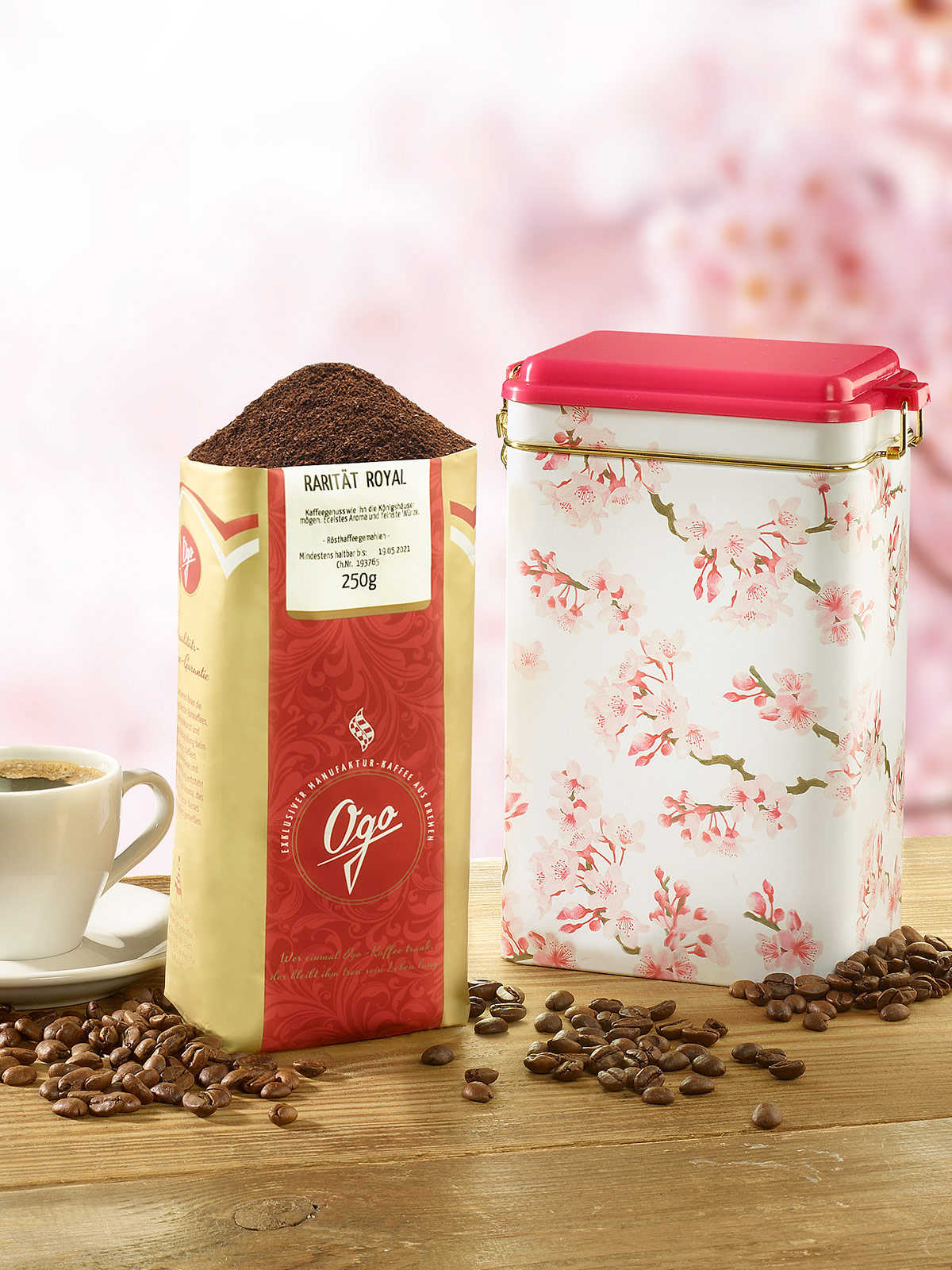 Ogo-Präsent-Kaffeedose „Kirschblüte“