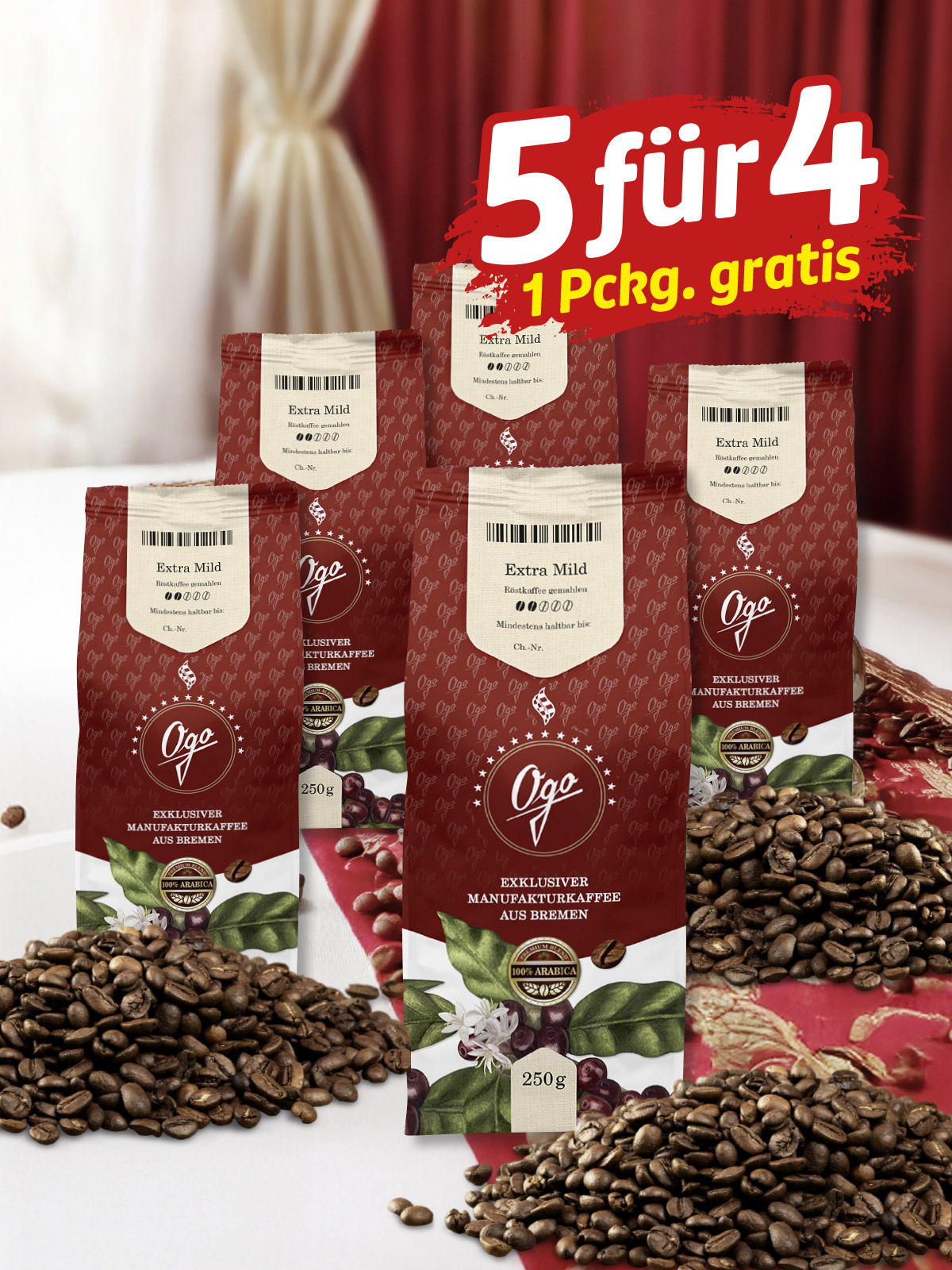 „5 für 4“ Extra Mild, Bohne