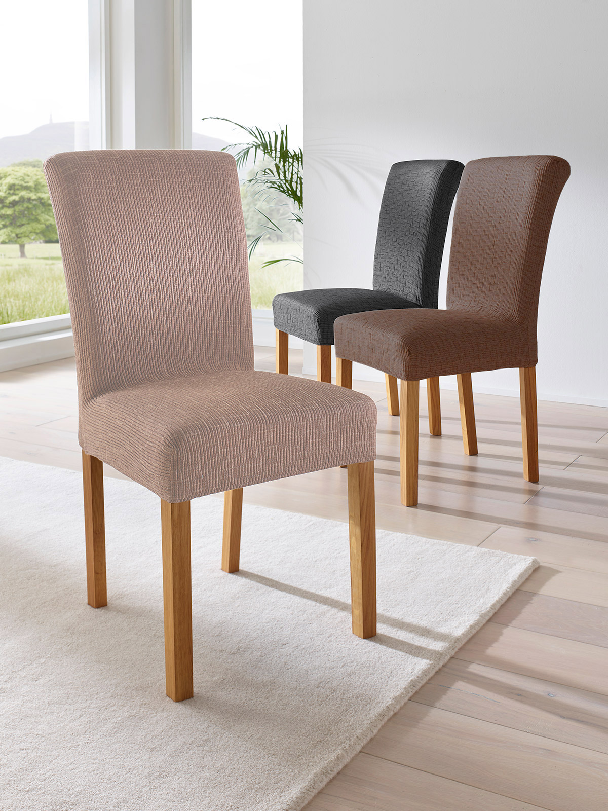 Stuhlhusse „Michael“, Beige Stuhlhusse „Michael“, Beige